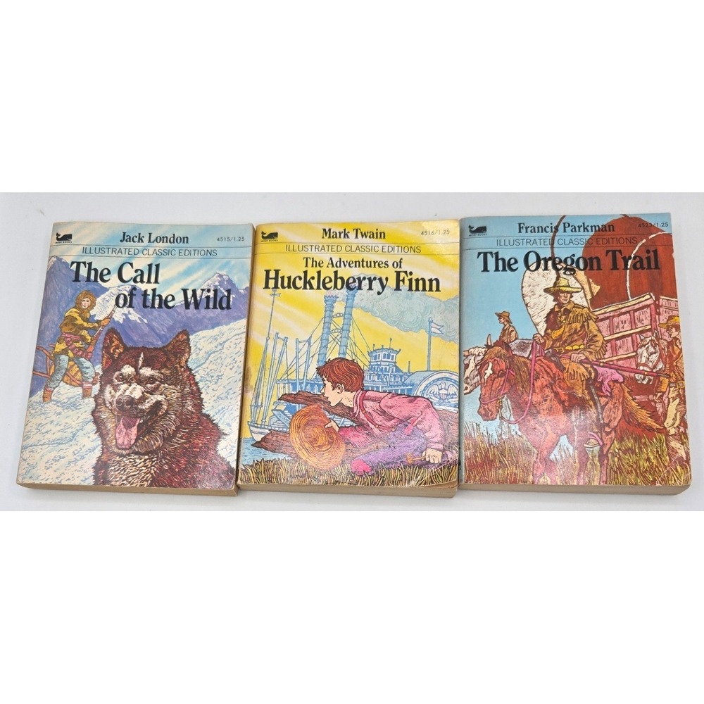 Vintage 1979 Moby Books Illustrated Classic Editions Paperback Lot of 3 Books